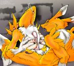  1_female 1_male 1boy 1girl 2006 3_fingers anthro anthro/anthro anthro_canine anthro_fox breast_squish breasts canine cum cumshot digimon en_den enden erection female female_anthro female_anthro_fox female_renamon fox fur furry green_eyes kneeling male male_anthro male_anthro_fox male_renamon nipples nude paizuri penis renamon sitting testicles toei_animation vixen white_fur yellow_fur yin_yang 