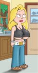  american_dad big_breasts blonde_hair breasts clothed edit fatandboobies gif hayley_smith huge_areolae huge_breasts massive_breasts milk nipples pink_areolae shirt_lift shirt_pull 