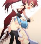 2girls blue_hair pussylicking error female_ejaculation hand_on_head high_res long_hair magical_girl mahou_shoujo_madoka_magica miki_sayaka multiple_girls nipples oppai oral orgasm ponytail pussy_juice red_hair sakura_kyouko sea_(lordofk) short_hair thighhighs trembling yuri