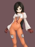  1girl black_eyes black_hair cameltoe final_fantasy final_fantasy_ix garnet_til_alexandros_xvii gloves hebameki high_res highres latex long_hair low-tied_long_hair purple_background solo 