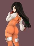  1girl 4chan ass back black_eyes black_hair blush final_fantasy final_fantasy_ix garnet_til_alexandros_xvii gloves hebameki highres latex long_hair looking_back low-tied_long_hair photoshop solo 