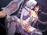 1boy anal androgynous black_hair black_sclera blush breasts caressing_testicles censored corset crossdressing cum cum_in_ass fellatio femdom futa_with_male futanari game_cg gloves legs_held_open long_gloves monster_girl mosaic_censoring nippleplay nipples nude opera_gloves oral orgasm pegging penis penis_milking saliva senkou_no_lumina_zenpen:_sennyuu!_saint_alucard_jogakuen sex tears tentacle tentaclejob tentacles_on_male testicle testicles thighhighs trap white_hair x-ray yellow_eyes