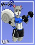 agent_s_(animal_crossing) animal_crossing anthro excercise furry jackintaro squirrel