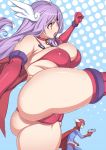  1boy 1girl ass bare_shoulders bikini breasts bursting_breasts cameltoe cape curvy elbow_gloves fat_mons gloves gun handgun head_wings headwings high_kick huge_ass huge_breasts kick kicking konami konami_lady konami_man konami_wai_wai_world long_hair marumiya pistol plump princess_athena purple_hair red_eyes stockings swimsuit thighhighs thighs uno_makoto weapon 