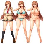  1girl big_breasts blush bra breasts brown_eyes brown_hair candy cleavage erect_nipples footwear large_breasts lingerie lollipop long_hair looking_at_viewer mario_(artist) miho_(sei_yariman_gakuen_enkou_nikki) naughty_face navel neck_tie necktie nipples nude orcsoft panties plump pose pubic_hair school_uniform sei_yariman_gakuen_enkou_nikki shoes simple_background skirt smile socks tongue underwear white_background 