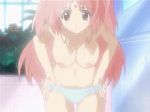 animated animated_gif bounce bouncing_breasts breasts cap gif girls_bravo lowres miharu_sena_kanaka nipples panties pink_hair screencap underwear undressing