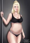  blonde_hair blue_eyes freshlyet ino_yamanaka naruto naruto_shippuden pregnant pregnant_belly pregnant_female underwear very_long_hair 