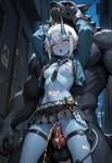 1girl ai_generated cum interspecies knot partially_clothed pussy soukaku_(zenless_zone_zero) werewolf