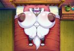 1girl ai_generated alopex fox hyper_breasts on_back on_bed