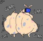 1girls areola ass big_breasts blush blush blush_lines breasts breasts bunny_ears bunny_girl bunny_tail clapping_ass clapping_cheeks fat_ass furry huge_ass huge_breasts nipples nude nude_female onomatopoeia pash_(ir1scritter) penis ponytail screen_face sideboob simple_background spots thick_thighs thighs tv_head tv_screen tvhead twerk twerking twitter_user_oc zorkoth