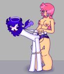 2_girls absurd_res anal backshots big_breasts blue_outline blush closed_eyes completely_nude devil_horns digitchan_(character) digitchan_and_friends dildo fucked_from_behind hair_covering_one_eye halo heart-shaped_pupils horns nipples nude purple_hair purple_sclera rakikamo red_hair redraw sex sex_from_behind sex_toy standing_sex strap-on tounge_out wings yuri