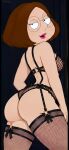  ass bra family_guy fishnet_stockings glasses meg_griffin ready_to_fuck thighs thong 