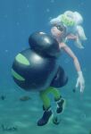 1girl 3d 3d_(artwork) 3d_art air air_inflation balloon blender body_inflation breast_inflation bubbles expansion female inflation inkling inkling_girl marie_(splatoon) nintendo ocean sea shiny solo splatoon thesupermon underwater