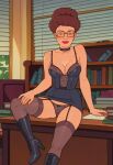  boots breasts glasses king_of_the_hill looking_at_viewer negligee panties peggy_hill ready_to_fuck stockings thighs 