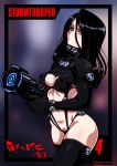 1girl alternate_costume black_hair cosplay female_only gantz gantz_(cosplay) gantz_suit impossible_clothes jujutsu_kaisen karosu_maker lingerie long_hair pantyhose revealing_clothes shimohira_reika star_wars stormtrooper underwear