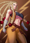  1girl big_breasts blonde_hair blue_eyes bubble_butt cleavage horny inviting_to_sex looking_at_viewer pose standing teasing thick_thighs valenvenge 