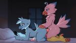  3_toes 4_fingers absurd_res ai_generated all_fours anal anthro anthro_on_anthro anthro_penetrated anthro_penetrating anthro_penetrating_anthro avian balls bandai_namco beak bed bedroom big_balls big_penis biped biyomon blue_body blue_claws blue_eyes claws digimon digimon_(species) distracted duo electronics eyebrows eyelashes feathered_tail feathers feet finger_claws fingers furniture genitals half-closed_eyes hand_on_butt high_res holding_object holding_phone huge_balls huge_penis kneel looking_at_another looking_at_object looking_at_partner looking_at_phone male male/male male_penetrated male_penetrating male_penetrating_male meme motion_lines narrowed_eyes night on_bed open_beak open_mouth open_smile penetration penis phone pillow pink_body red_claws sex smile smiling_at_another smiling_at_partner tail toe_claws toes tweetfur twitter window winged_arms wings yiff_ai_(director) 