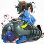  2_girls ai_generated ass_bigger_than_head back_view backboob bare_thighs belle_(zenless_zone_zero) big_ass black_hair blue_hair blush embarrassed facesitting fat_ass gigantic_ass gigantic_breasts huge_breasts huge_thighs light-skinned_female light_skin lovelyzen massive_ass massive_breasts multicolored_hair ponytail red_eyes squatting sweat sweatdrop thick_body thick_female thick_thighs thighs voluptuous voluptuous_female yuri zenless_zone_zero zhu_yuan 
