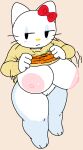 1girls 2d_(artwork) 2d_artwork alternate_version_available anthro areola averting_eyes barefoot big_breasts black_eyes blush blush_stickers bottomless bouncing_breasts bow breasts cassettedream cat_girl closed_mouth clothed clothed_female clothes_lift clothing digital_media_(artwork) dream-cassette expressionless felid feline felis female female_only flashing flashing_breasts food food_print furry furry_female hair_bow half-closed_eyes hello_kitty hello_kitty_(character) hello_kitty_(series) hoshime huge_breasts kitty_white long_sleeves looking_at_viewer looking_to_the_side nipples pumpkin pussy sanrio solo solo_female sweater sweater_lift thick_thighs whiskers white_fur wide_hips