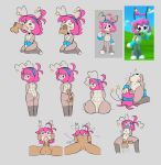  1girl 2025 antennae_(anatomy) ass assjob autocunnilingus big_ass blush blush_lines breasts cum cum_in_mouth cum_inside cute deepthroat detachable_head disembodied_penis dot_eyes dullahan fellatio headband home_paige licking_own_pussy looking_at_viewer looking_back looking_pleasured midknight_hero motion_lines multiple_images paige_ampersand penis_in_mouth penis_in_pussy penis_on_ass pink_hair plap reference_image small_breasts stomach_bulge vaginal_penetration 