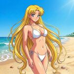  1girl adult_swim alluring beach bishoujo_senshi_sailor_moon bishoujo_senshi_sailor_moon_r bishoujo_senshi_sailor_moon_r_the_movie bishoujo_senshi_sailor_moon_s bishoujo_senshi_sailor_moon_s_the_movie bishoujo_senshi_sailor_moon_supers bishoujo_senshi_sailor_moon_supers_the_movie blonde_hair blue_eyes blue_sky cleavage dario hair_down medium_breasts ocean pin_up toonami usagi_tsukino viz_media 
