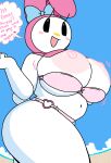 1girls 2d_(artwork) 2d_artwork anthro areola beach big_breasts bikini black_eyes blush blush_stickers bouncing_breasts bow breasts bunny_girl cassettedream clothes_pull clothing cloud digital_media_(artwork) dream-cassette english_text female female_only furry furry_female hair_bow heart_o-ring heart_print hood hoshime huge_breasts looking_at_viewer my_melody nipples o-ring o-ring_bikini o-ring_bottom onegai_my_melody open_mouth plump polka_dot rabbit rabbit_girl sand sanrio sky smile solo swimsuit tail talking text thick_thighs wardrobe_malfunction white_fur