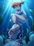  1girl aged_up ai_generated asphyxiation barefoot drowning feet female kasumi_(pokemon) misty_(pokemon) nintendo peril pokemon puffy_cheeks solo tagme underwater 
