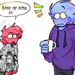 ahe_gao ahegao_face ahegao_hoodie anime_girl bluuzick_(kevin) broz_boyz broz_boyz_go hackzack_(zack) hoodie male male_only oc ocs original_character original_characters spanish_dialogue spanish_text surprised surprised_expression text text_bubble tired tired_eyes