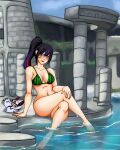  1girl alluring bare_legs barefoot bikini breasts cleavage deviantart feet feet_in_water hentai-foundry hot insanely_hot kunimitsu_ii kunoichi kyunamaori medium_breasts naked_from_the_waist_down namco pool poolside sexy swimming swimming_pool swimsuit swimwear tekken tekken_7 thighs voluptuous watermelon watermelon_bikini watermelon_print 