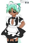femboy frowning green_hair humanized image maid_outfit male sfw