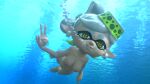 1girl 3d 3d_(artwork) blender female inkling inkling_girl kuby64 marie_(splatoon) nintendo nsfw nude solo splatoon underwater