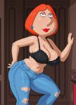  bra family_guy huge_breasts lois_griffin looking_at_viewer thighs torn_jeans 