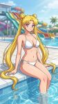 1girl adult_swim alluring bikini bishoujo_senshi_sailor_moon bishoujo_senshi_sailor_moon_r bishoujo_senshi_sailor_moon_r_the_movie bishoujo_senshi_sailor_moon_s bishoujo_senshi_sailor_moon_s_the_movie bishoujo_senshi_sailor_moon_supers bishoujo_senshi_sailor_moon_supers_the_movie blonde_hair blue_eyes dario pin_up swimming_pool toei_animation toonami usagi_tsukino viz_media water_park water_slide waterpark waterslide