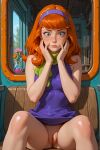 ai_generated daphne_blake dress no_panties scooby-doo shaved_pussy thighs