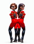  ass ball_gag bondage breasts helen_parr latex_bodysuit latex_thighhighs looking_at_viewer mask mother_&amp;_daughter rope_bondage the_incredibles thighs violet_parr 
