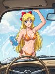  1girl adult_swim alluring bishoujo_senshi_sailor_moon bishoujo_senshi_sailor_moon_r bishoujo_senshi_sailor_moon_r_the_movie bishoujo_senshi_sailor_moon_s bishoujo_senshi_sailor_moon_s_the_movie bishoujo_senshi_sailor_moon_supers bishoujo_senshi_sailor_moon_supers_the_movie blonde_hair blue_eyes cleavage dario medium_breasts minako_aino pin_up toonami viz_media washing_car 