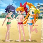 beach bikini blossom_(powerpuff_girls) blossom_(ppg) blossom_(ppgz) bubbles_(powerpuff_girls) bubbles_(ppg) bubbles_(ppgz) buttercup_(powerpuff_girls) buttercup_(ppg) buttercup_(ppgz) cartoongirls_(artist) deviantart kaoru_matsubara miyako_gotokuji momoko_akatsutsumi powerpuff_girls_z