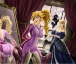 2girls ass bodysuit crossover latex mario metal_gear metal_gear_solid metroid mirror multiple_girls nintendo princess_peach samus_aran solid_snake super_mario_bros. super_smash_bros.