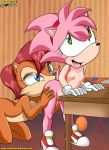 amy_rose anal anilingus archie_comics ass bbmbbf bending bent_over female mobian mobius_unleashed nipples nude oral palcomix rimjob rimming sally_acorn sega sex sonic_(series) sonic_the_hedgehog_(series) table yuri