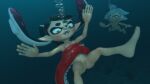 2girls 3d 3d_(artwork) blender bubbles callie_(splatoon) female humanoid inkling inkling_girl kuby64 marie_(splatoon) nintendo nsfw nude octopus peril splatoon squid_sisters underwater underwater_peril