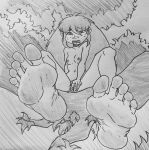 character_request copyright_request erect_nipples feet_focus fingering foot_fetish foot_focus freckles from_below hair_between_eyes long_hair masturbation medium_breasts monochrome nipples open_mouth peanut_mouth pleasure_face pussy pussy_juice sidelocks sketch traditional_art traditional_drawing_(artwork) traditional_media traditional_media_(artwork) tree tupu tupu_(series) very_long_hair