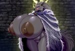 1girl ai_generated blaidd_(elden_ring) genderswap hyper_breasts wolf