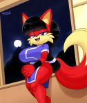 1girl 2025 absurd_res alternate_version anthro archie_comics big_breasts big_tail black_hair byghosteduard canid canine curvy curvy_female dress female_focus fox high_res interlocked_fingers li_moon long_hair looking_at_viewer mammal night open_mouth purple_eyes red_fur seductive seductive_look sega sharp_teeth sonic_the_hedgehog_(archie) sonic_the_hedgehog_(series) tail textless textless_version thick_thighs