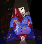 1girl 1girl2boys 2boys 2boys1girl anonymous_males bound bound_wrists bow breasts clitoris clothed clothed_female crying crying_with_eyes_open cum cum_on_body exposed_nipples exposed_pussy eyebrows fast_food_uniform fellatio fluids free_use gangle_(the_amazing_digital_circus) gangrape group_sex manager moaning nipples nipples_visible_through_clothing non-consensual penis penis penis_in_mouth penis_in_pussy pink_pussy pussy rape red_skin ribbon ripped_clothing tape tearing_up tears the_amazing_digital_circus vaginal_fluids vaginal_penetration veiny_penis whimpering writing writing_on_body