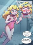 1girl ai_generated asphyxiation barefeet barefoot drowning feet female mario_(series) nintendo offscreen_characters princess_peach puffy_cheeks solo_focus submerged super_mario_bros. tagme underwater