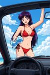 1girl adult_swim alluring bishoujo_senshi_sailor_moon bishoujo_senshi_sailor_moon_r bishoujo_senshi_sailor_moon_r_the_movie bishoujo_senshi_sailor_moon_s bishoujo_senshi_sailor_moon_s_the_movie bishoujo_senshi_sailor_moon_supers bishoujo_senshi_sailor_moon_supers_the_movie black_hair cleavage dario medium_breasts pin_up purple_eyes rei_hino toei_animation toonami viz_media washing_car