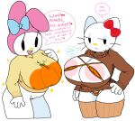 2d_(artwork) 2d_artwork 2girls adorable anthro areola_slip big_breasts bikini black_eyes blush blush_stickers bottomless bow breasts bunny_girl cassettedream cat_girl cleavage cleavage_cutout clothed clothed_female clothing clothing_cutout cute digital_media_(artwork) dream-cassette english_text expressionless felid feline felis female female_only frown furry furry_female hair_bow half-closed_eyes hello_kitty hello_kitty_(character) hello_kitty_(series) hood hoshime huge_breasts kitty_white long_sleeves looking_at_viewer meme_attire micro_bikini multiple_girls my_melody onegai_my_melody open_mouth rabbit rabbit_girl ribbed_sweater sanrio smile solo solo_female sparkle speech_bubble stockings striped_thighhighs sweater talking talking_to_viewer text thick_thighs thighhighs turtleneck turtleneck_sweater vertical-striped_clothes vertical-striped_legwear voluptuous voluptuous_female whiskers white_fur wide_hips