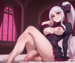 ai_generated areola balls bare_thighs big_balls big_breasts big_penis breasts_out futa_only futanari huge_areolae huge_balls huge_breasts huge_cock huge_nipples huge_thighs light-skinned_female light_skin long_hair looking_at_viewer nipples overlord_(maruyama) penis ponytail puffy_nipples puffyart red_eyes shalltear_bloodfallen smile squatting sweat sweatdrop thick_body thick_female thick_thighs thighs vampire voluptuous voluptuous_female white_hair