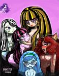 6+girls clawdeen_wolf cleo_de_nile draculaura frankie_stein ghoulia_yelps monster_high multiple_girls spectra_vondergeist sukaponta uncensored