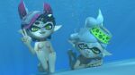 2girls 3d 3d_(artwork) blender callie_(splatoon) female humanoid inkling inkling_girl kuby64 marie_(splatoon) nintendo nsfw nude splatoon squid_sisters tagme underwater